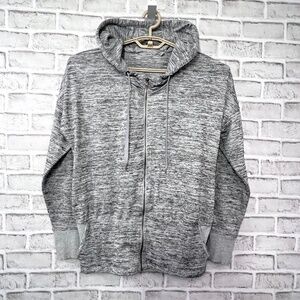 |•ATHLETA•| Heather Grey Full Zip Hooded Sweatshirt Size Medium